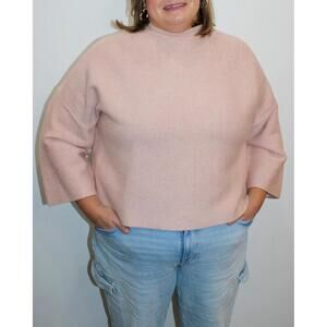 NEW ELLISON abbey ribbed sweater - plus in blush